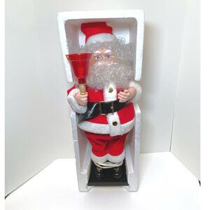 Vintage Telco Motionettes of Christmas 24" Santa with Light Up Bell NEEDS WORK